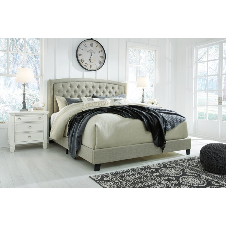 Ashley jerary deals gray upholstered bed